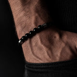 Onyx — Leather Bracelet with Onyx Stone