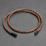 Orion - 3mm genuine leather bracelet in brown metallic