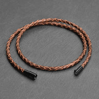 Orion - 3mm genuine leather bracelet in brown metallic