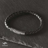 Raven - 6mm bolo genuine leather bracelet in classic black