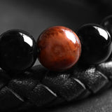 Redeye - Leather bracelet with red tiger-eye stone
