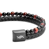 Redeye - Genuine leather bracelet with red tiger-eye stone