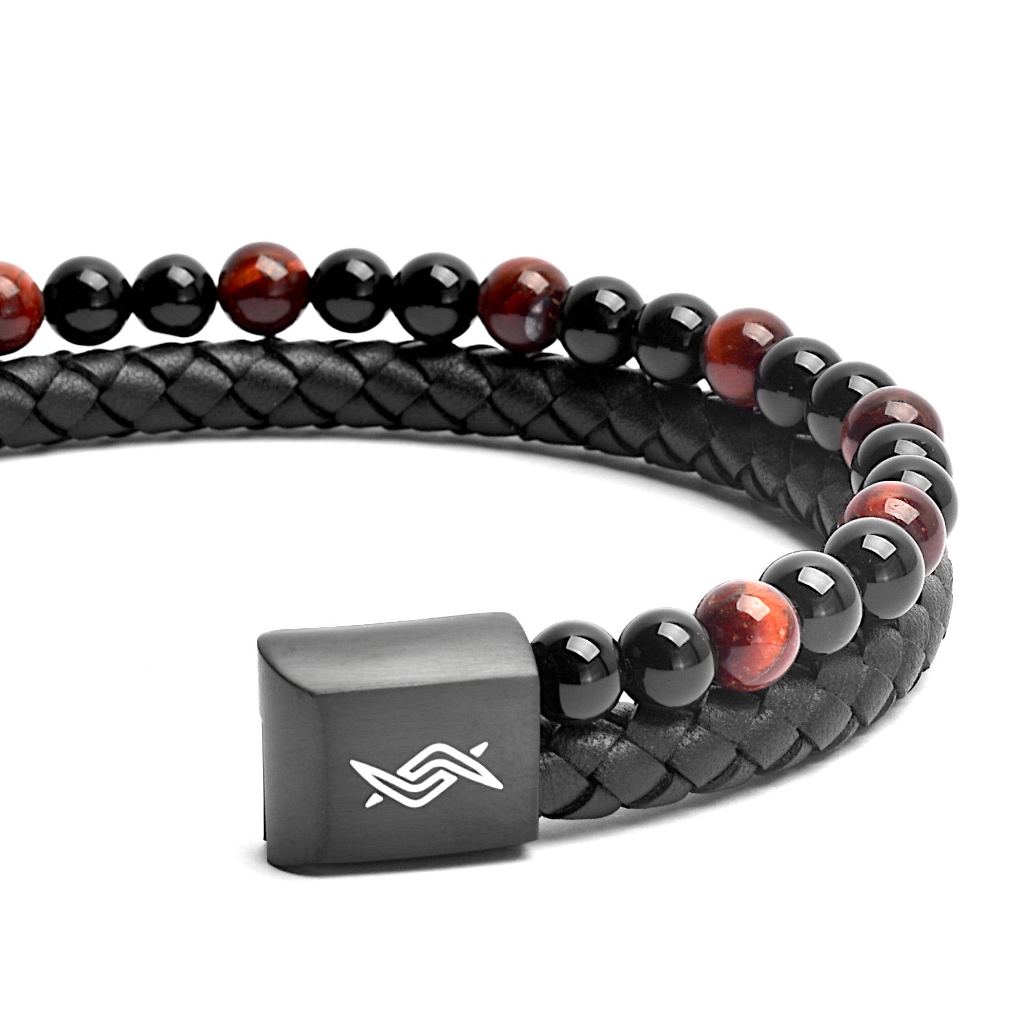 Redeye - Genuine leather bracelet with red tiger-eye stone