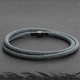 Reed - 4mm doube-layer Milan rope bracelet in blue gray