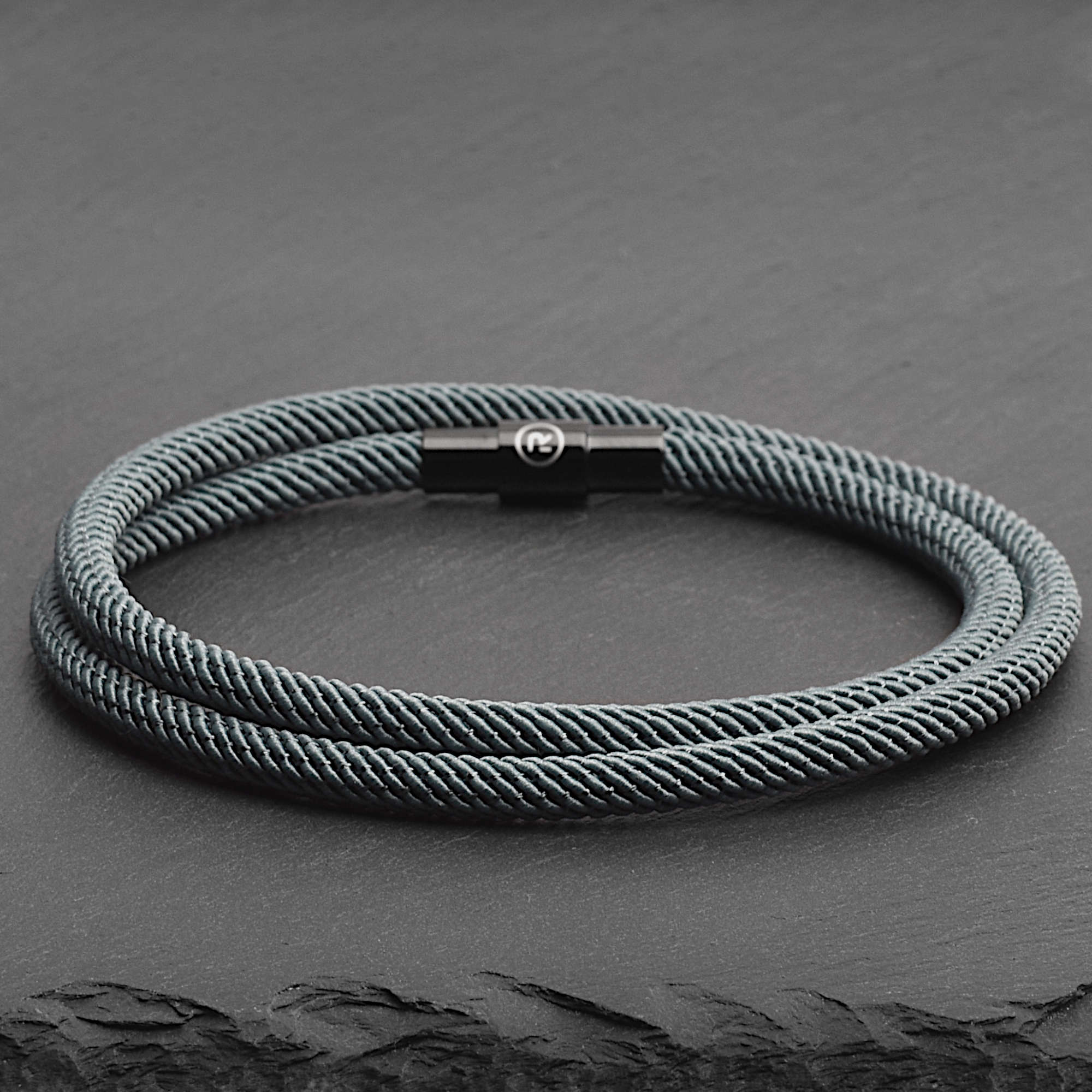 Reed - 4mm doube-layer Milan rope bracelet in blue gray