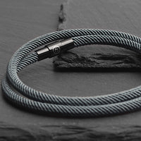 Reed - 4mm doube-layer Milan rope bracelet in blue gray