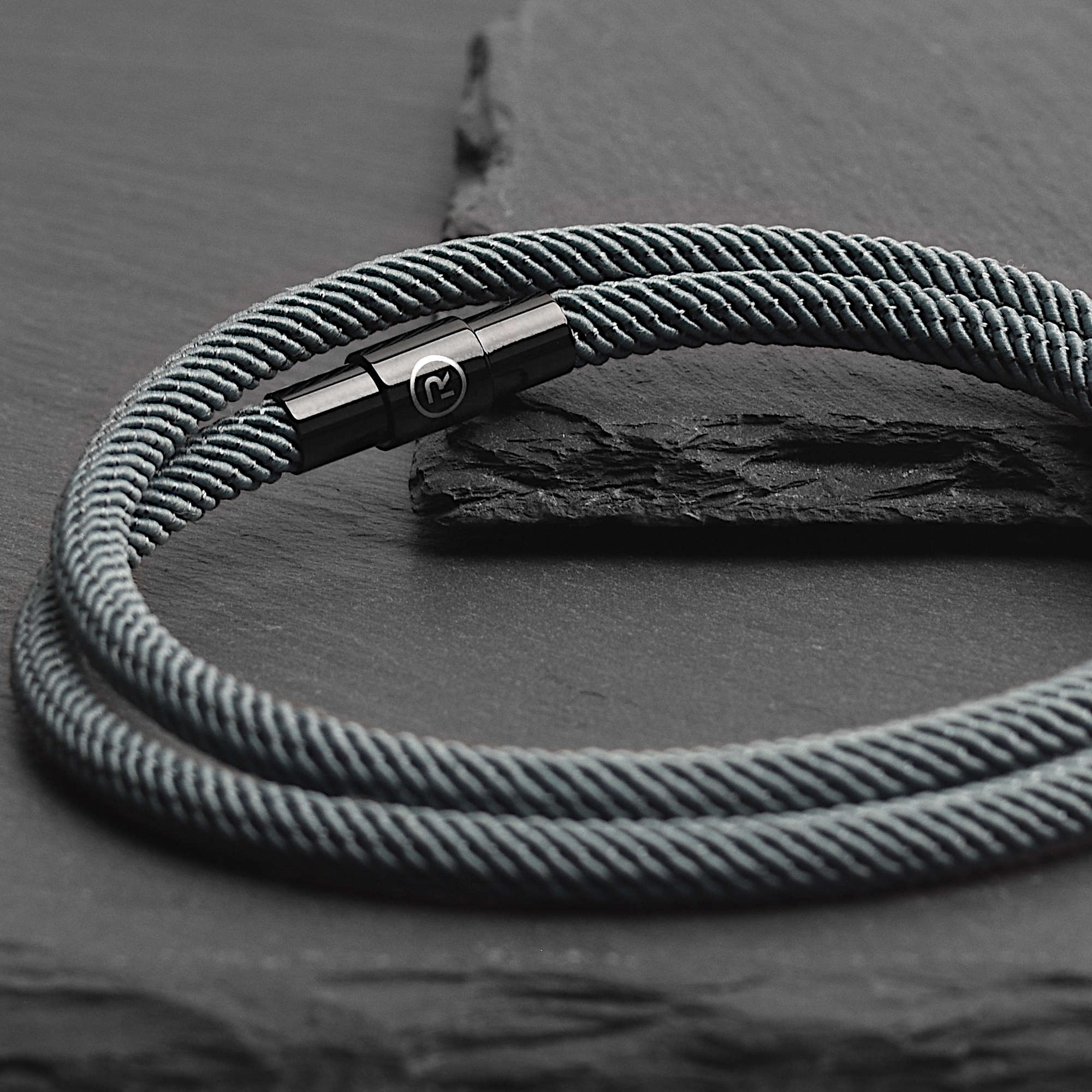 Reed - 4mm doube-layer Milan rope bracelet in blue gray