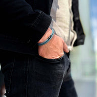 Reed - 4mm doube-layer Milan rope bracelet in blue gray