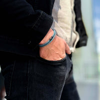 Reed - 4mm doube-layer Milan rope bracelet in blue gray
