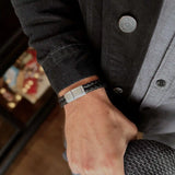 Rhys – 6mm Premium Double-Layer Leather Bracelet (Classic Black)