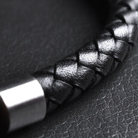 Onyx — Leather Bracelet with Onyx Stone