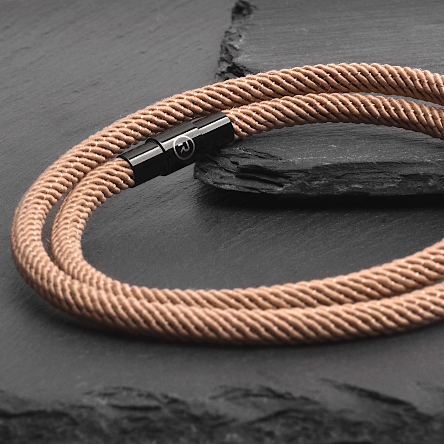 Ronan - 4mm doube-layer Milan rope bracelet in light brown