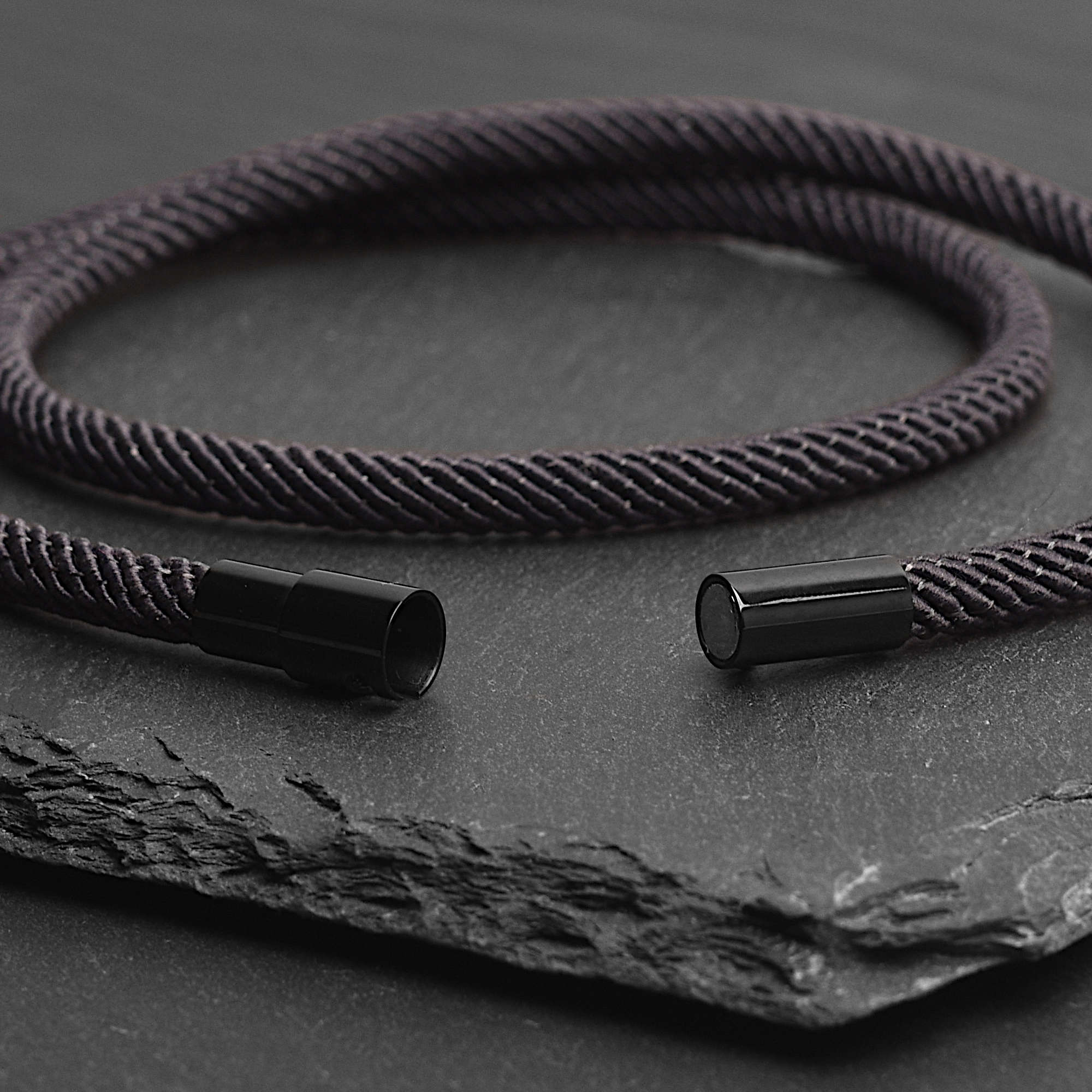 Titan - 4mm doube-layer Milan rope bracelet in black grey