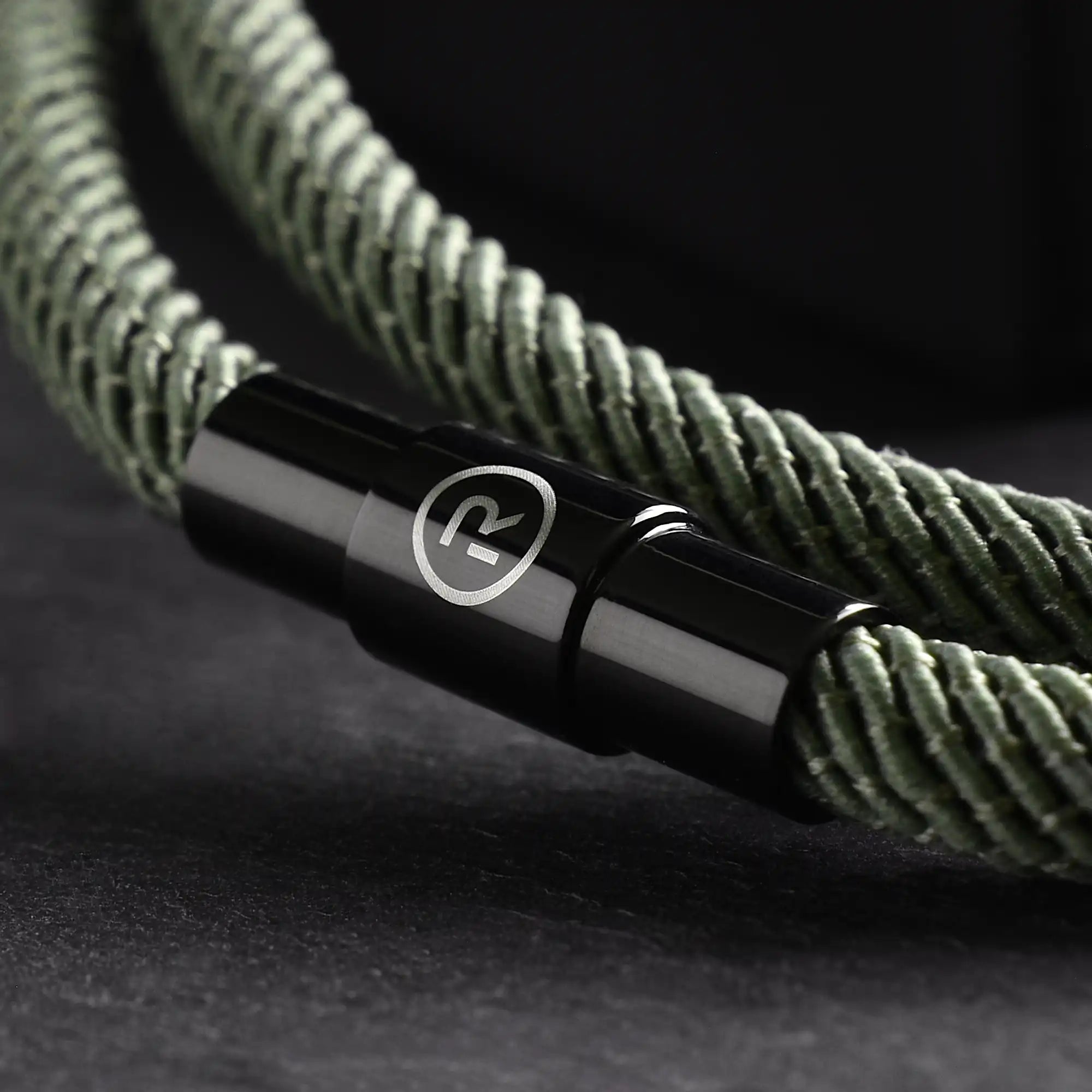 Rowen - 4mm doube-layer Milan rope bracelet in moss green