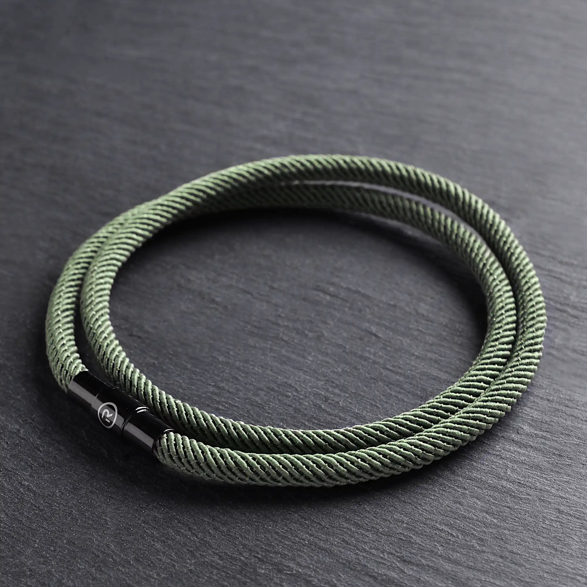 Rowen - 4mm doube-layer Milan rope bracelet in moss green
