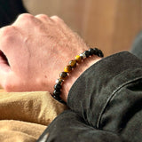 Ryker - Yellow Tiger-Eye & Onyx Bead Bracelet