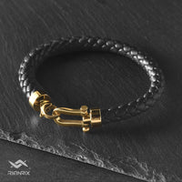 Stallion - 8mm Nappa leather bracelet in classic black