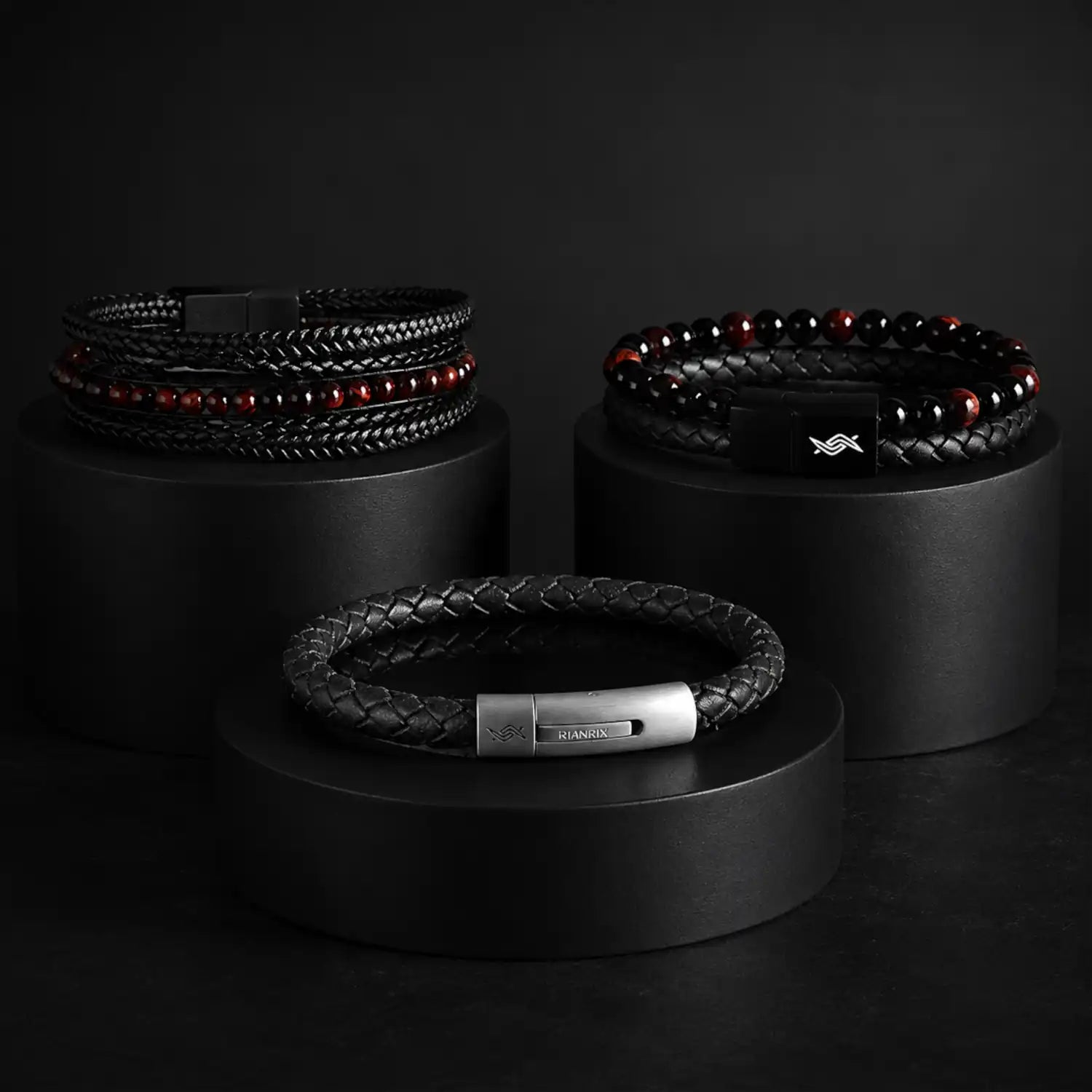 The Axton Set – Men’s Bracelet Bundle (Triple Leather)
