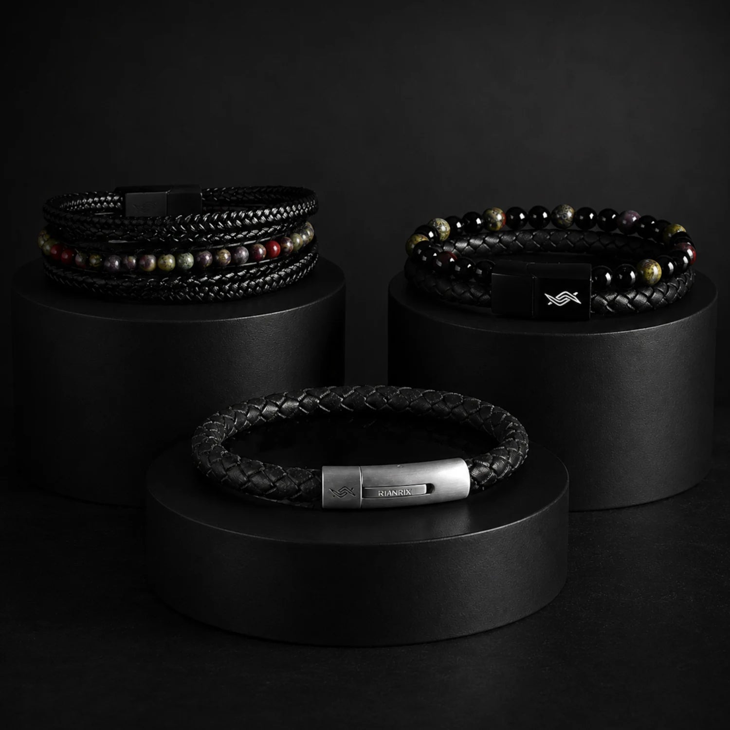 The Drakar Set – Men’s Bracelet Bundle (Triple Leather)