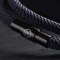 Titan - 4mm doube-layer Milan rope bracelet in black grey