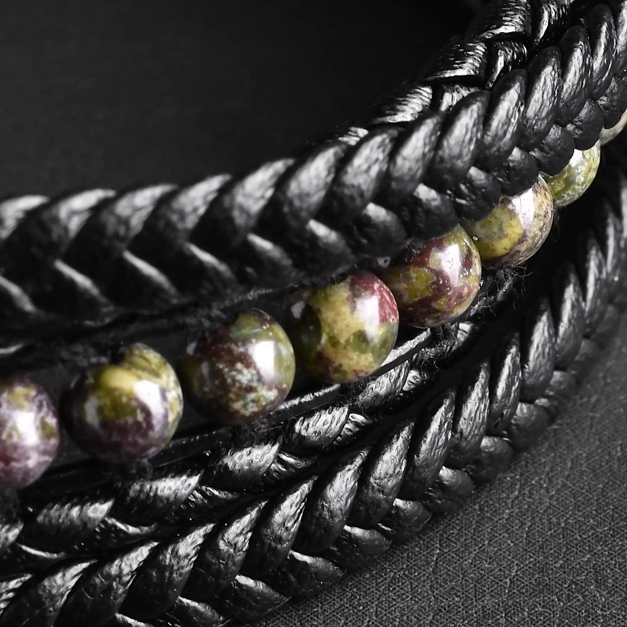 Varek — Dragon Blood Stone Multi-Layer Bracelet