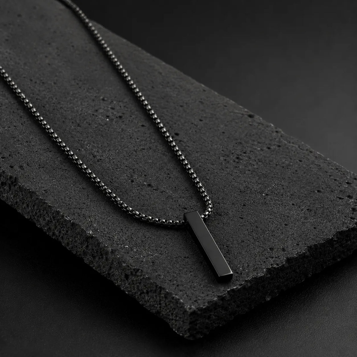 Vector — Black Bar Pendant Necklace