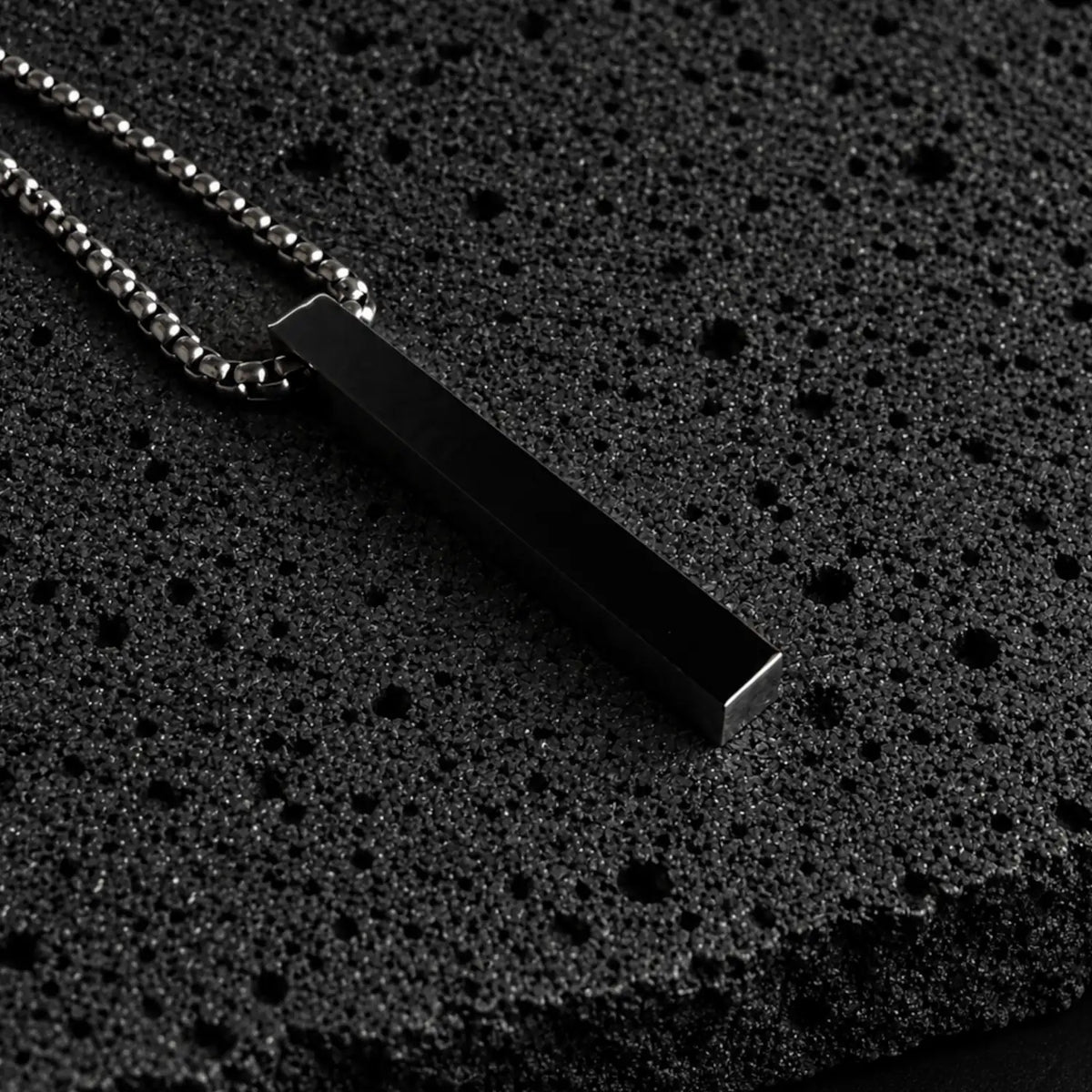 Vector — Black Bar Pendant Necklace