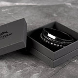 Zane - Multi-layer leather bracelet with lava beads in giftbox