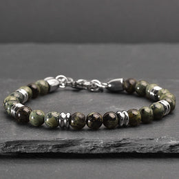 Zenith - Peacock green natural stone bracelet